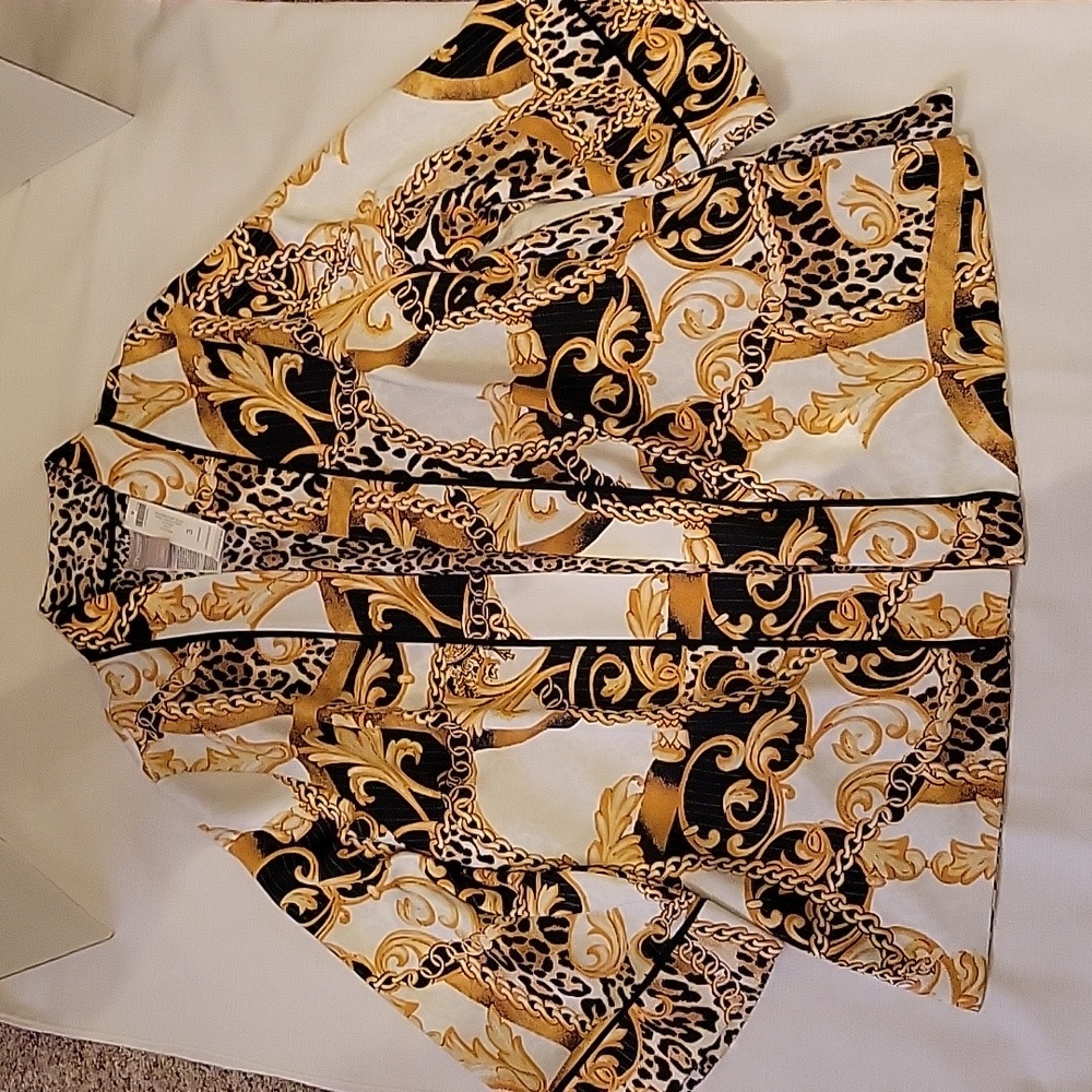 Chicos NWT reversible 3/4 length sleeve jacket sz 3
